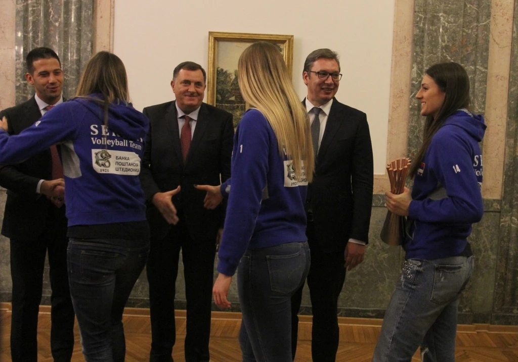 Dodik na prijemu odbojkašica Srbije