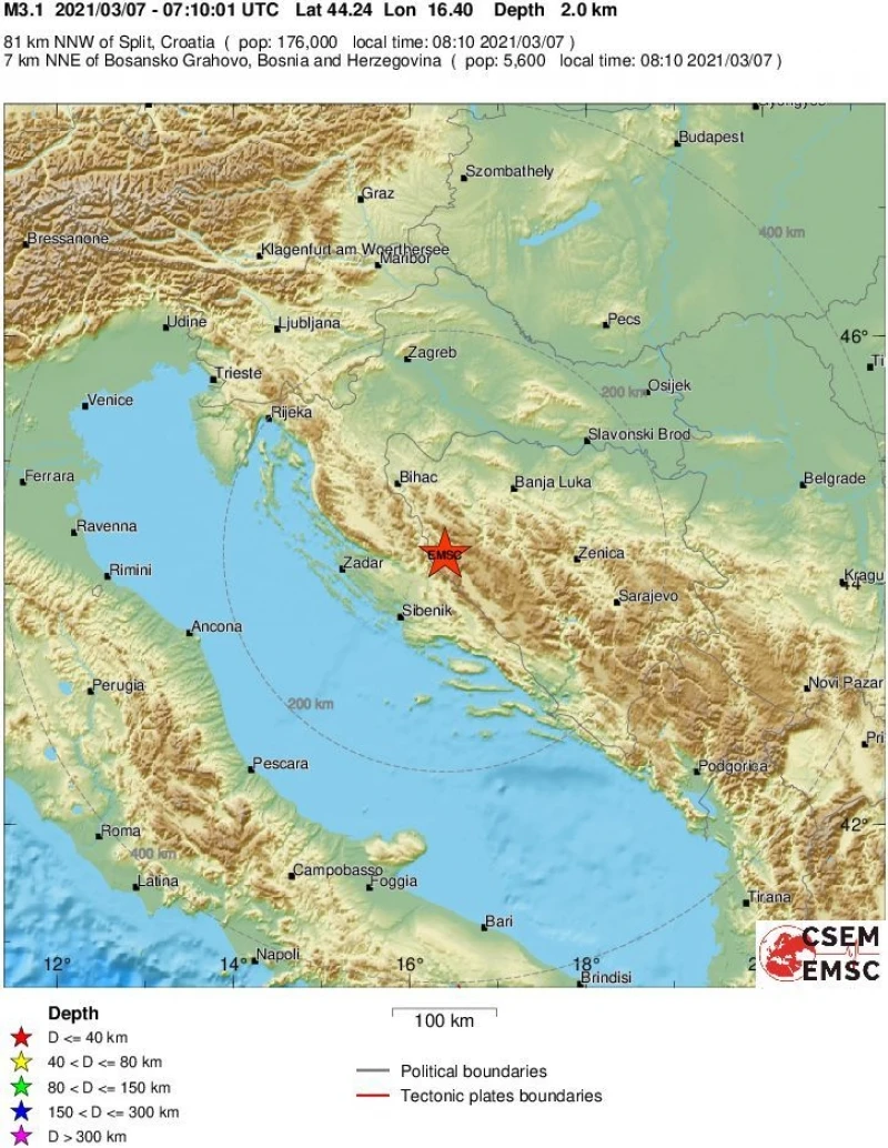 Mapa zemljotresa