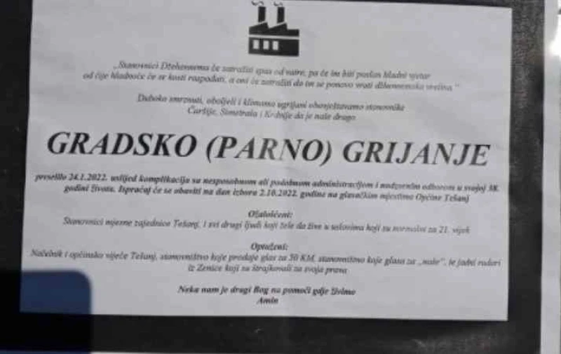 Smrtovnica, grijanje Tešanj