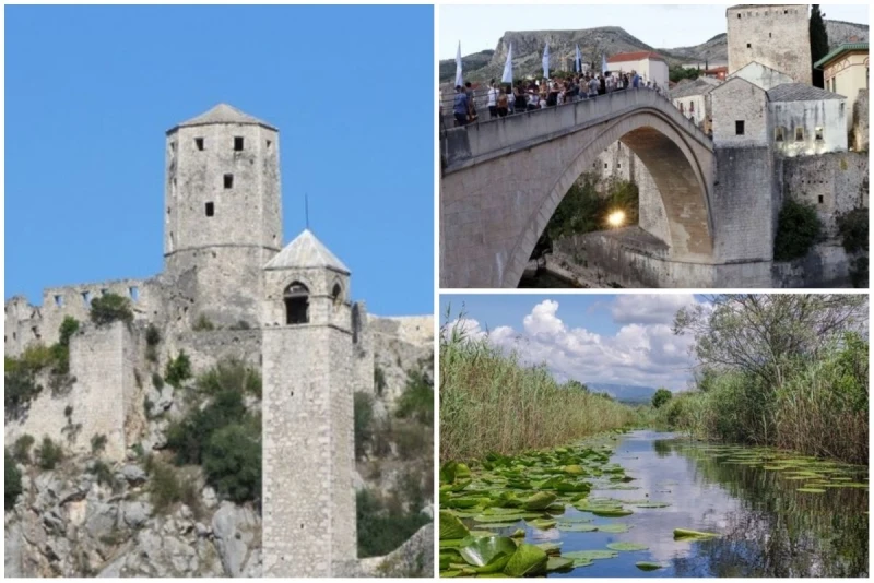 Počitelj, Stari most u Mostaru i Hutovo blato
