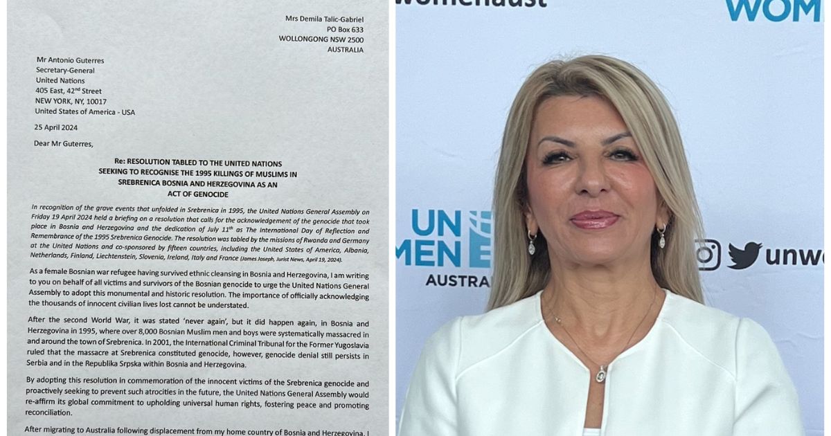 Đemila Talić Gabriel, žrtva agresije, uputila pismo zvaničnicima Australije: Usvojite Rezoluciju u Srebrenici