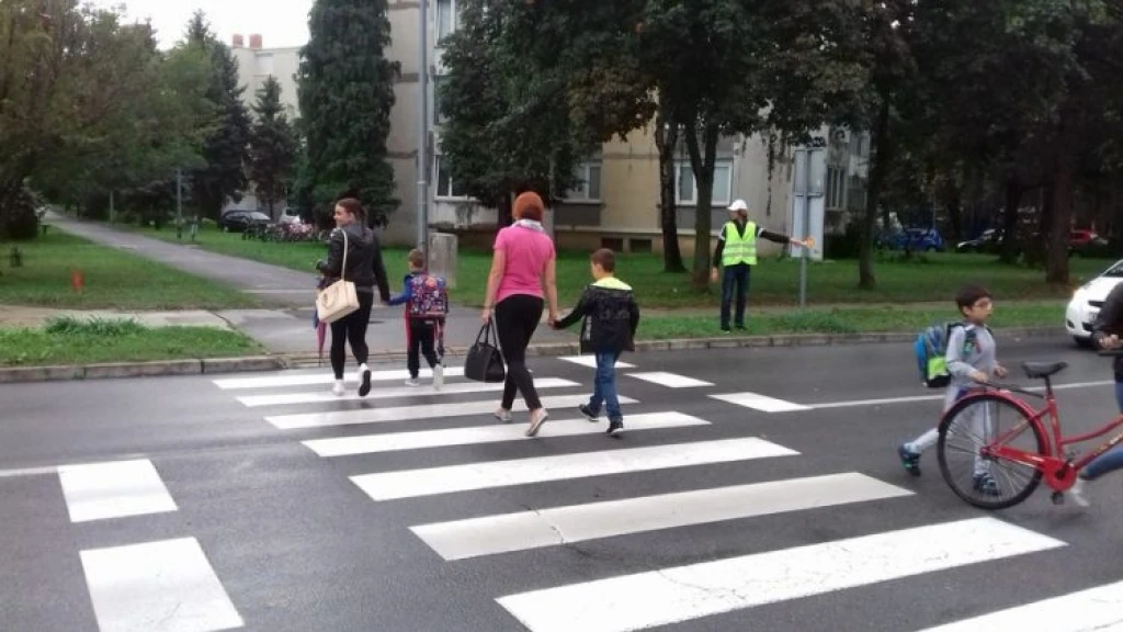 Pješački prijelaz, djeca 