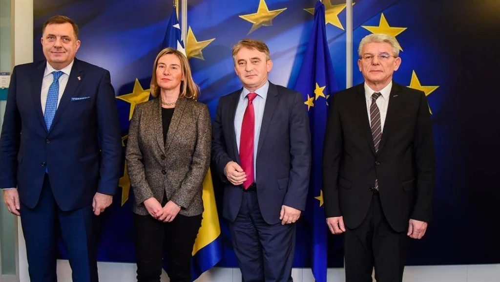 Članovi Predsjedništva BiH sa Federicom Mogherini