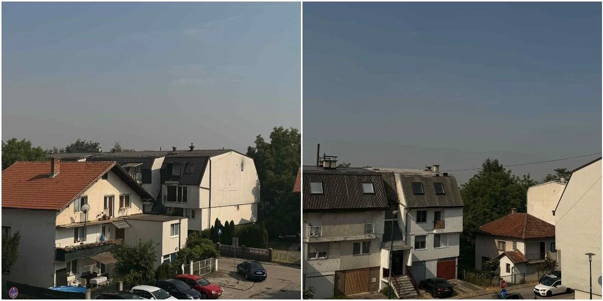 Pogled iz naselja Dobrinja prema Igmanu koji se ne vidi od dima