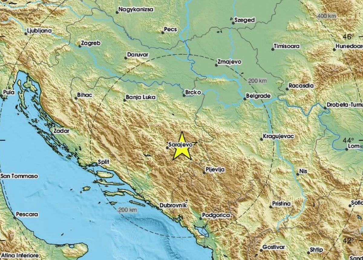 Zemljotres blizu Sarajeva