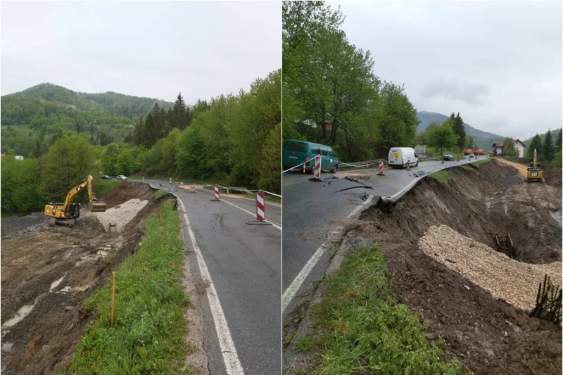 Klizište na putu Tuzla - Kladanj
